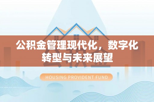 江津公积金管理现代化，数字化转型与未来展望