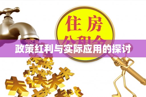 江津政策红利与实际应用的探讨