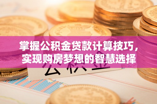 江津掌握公积金贷款计算技巧，实现购房梦想的智慧选择