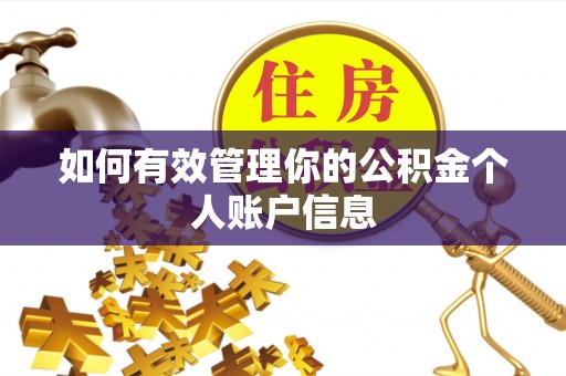 江津如何有效管理你的公积金个人账户信息